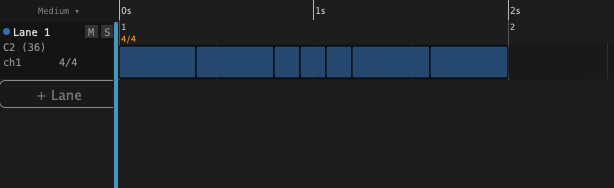 A block divided into nested tuplets through repeated subdivision