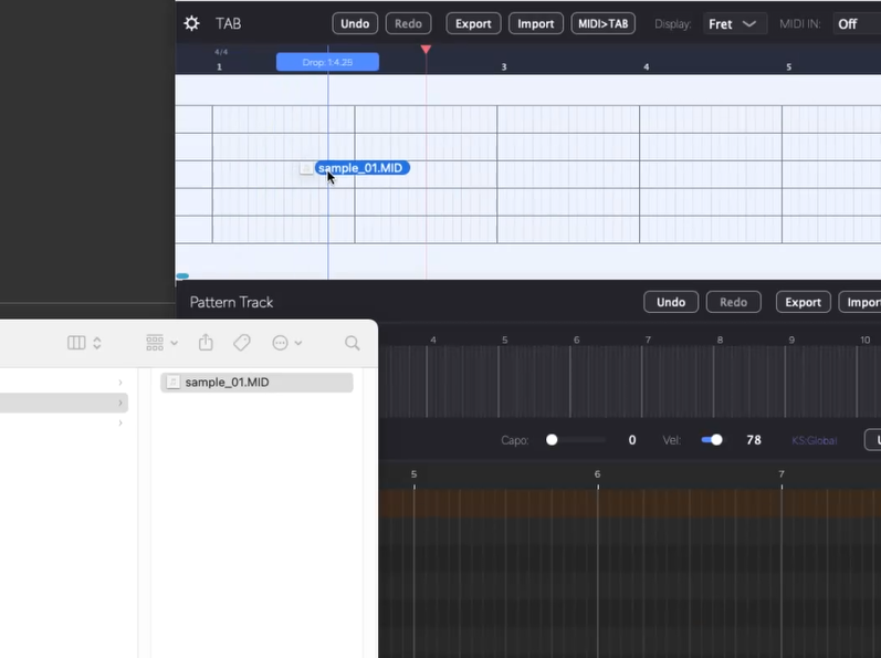 MIDI Drag & Drop Import