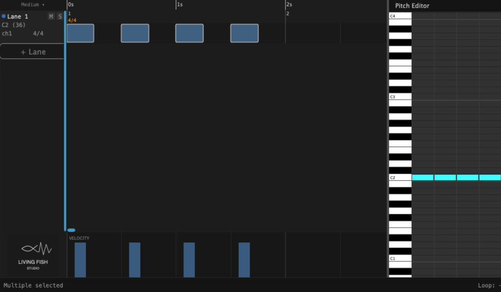 [placeholder] Place Four Blocks and Pitch Editor